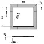 DURAVIT - Tempano Sprchová vanička 90x80 cm, Antislip, bílá 720192000000001