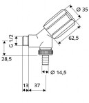 SCHELL - Secur Šikmý přístrojový ventil, uzamykatelný, chrom 033870699