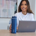 B.box Nerezová termoska na pití s brčkem 690 ml - Midnight