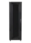 Lanberg FF01-8242-12BL černá / Stojanový rozvaděč / 19" / 42U / 800x1200 mm / prosklené dveře (FF01-8242-12BL)