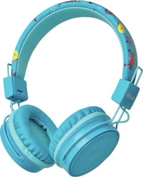 Trust Comi Bluetooth Wireless Kids Headphone modrá / Bluetooth sluchátka s mikrofonem / BT / microUSB (23607-T)