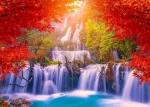ENJOY Puzzle Vodopád Thi Lo Su na podzim, Thajsko