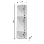 Gedy - CAESAR třípatrová rohová polička do sprchy 226x710x160 ABS plast, bílá 7081