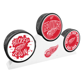 Mustang Puk Detroit Red Wings NHL 3 Puck Podium Set