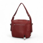 Módní dámský kožený kabelko-batoh Delami Aimy, tmavě červený