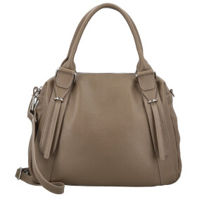 Módní dámská kožená kabelka do ruky Hannah, taupe