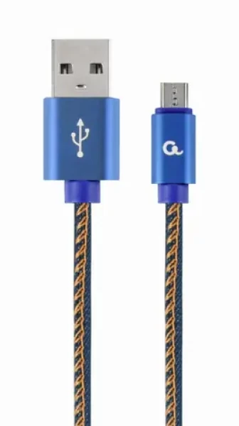 Gembird Micro USB kabel 1 m / USB-A (M) - Micro USB (M) / opletený / modrá (CC-USB2J-AMMBM-1M-BL)