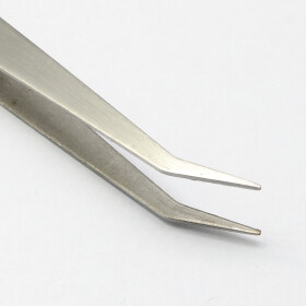 Pinzeta z oceli - zahnutá - platinová - 125 x 9,2 x 2,5 mm - 1 ks