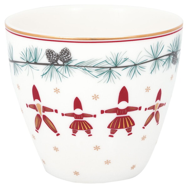 GREEN GATE Latte cup Juana White 300 ml, bílá barva, porcelán 300ml