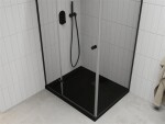 MEXEN/S - Roma sprchový kout 90x100, transparent, černá + černá vanička se sifonem 854-090-100-70-00-4070B