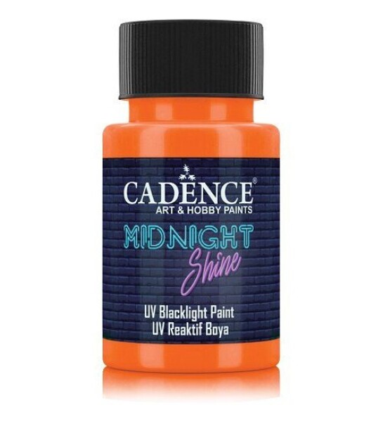 Svítící UV barva na textil Cadence Midnight Shine, 50 ml - orange yellow, žlutooranžová