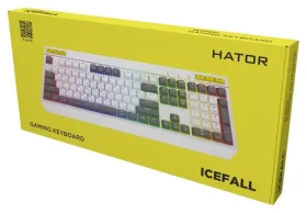 Hator Icefall bílá / Herní klávesnice / drátová / membránová / podsvícená / US layout (HTK405US)