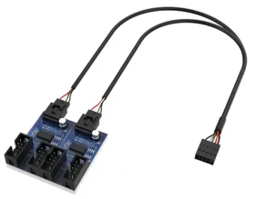 AKASA USB 2.0 interní HUB 1-4 / HUB pro USB (AK-CBUB64-30BK)