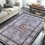 DumDekorace Šedý vintage koberec s jemným vzorem Šířka: 60 cm | Délka: 100 cm