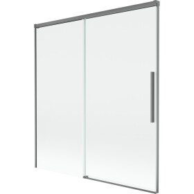MEXEN/S - Rox vanová zástěna 2-křídlová posuvná 150 x 150, transparent, grafit metal 8C9-150-001-95-00