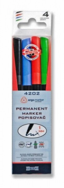 Koh-i-Noor Permanentní popisovače sada 4 barvy M 1 mm