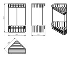 Gedy - SMART dvojitá rohová polička 175x325x175, chrom 2482