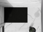 MEXEN/S - Stone+ obdélníková sprchová vanička 130 x 80, černá, mřížka černá 44708013-B