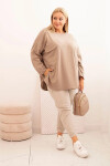 Dámská blůza Plus Size s bavlnou, s kapsou a ohrnovacími rukávy fango UNI