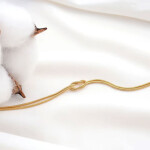 Náramek s propleteným uzlem Inés Gold - chirurgická ocel, Zlatá 15 cm + 3 cm (prodloužení)