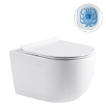 CERANO - Kompletní WC set Profi/Felci - bílá lesklá - WC tlačítko Line/Bílá - pro zazdění - 52,5x36 CER-8050BD84322