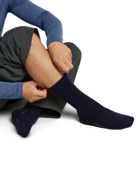Pánské merino ponožky ICEBREAKER Mens Lifestyle_Light Crew, Midnight Navy velikost: 39-41,5 (S)