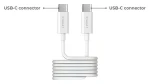 2-Power bílá / USB-C kabel / USB-C (M) - USB-C (M) / 1 m (2PUC1M04W)
