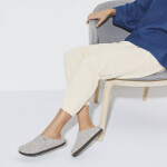 Pánské/dámské zateplené pantofle Birkenstock Zermatt Light Gray z vlněné plsti regular wide (1015092) 42