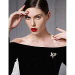 Exkluzivní brož Swarovski Elements D´Onofrio - ptáčci, Zlatá