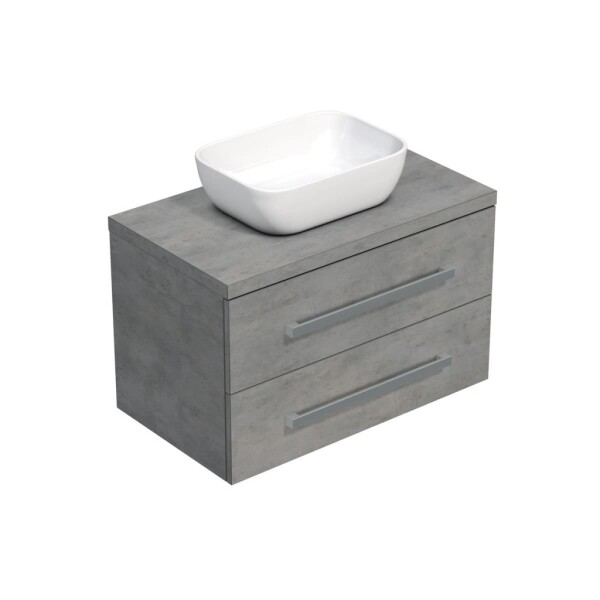 Koupelnová skříňka s krycí deskou SAT Cube Way 80x53x46 cm beton mat CUBE46803BE45 CUBE46803BE45