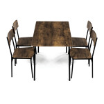 Jídelní set s 4 židlemi, 110x70x76cm, mdf, old wood, AUT-O2155 OLW