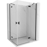 MEXEN/S - Mist H Duo sprchový kout dveře křídlové 75 x 85, transparent, černá 8A5-075L-085P-70-00