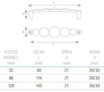 Tulip Nábytková úchytka Ruota rozteč: 128mm chrom lesk