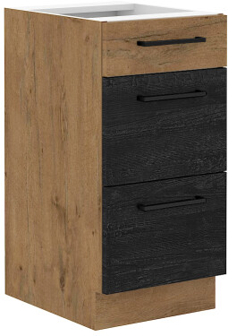 Spodní skříňka Vigo 40 D 3S BB - Quadro Barva korpusu: Dub Lancelot, Barva dvířek: Dark wood