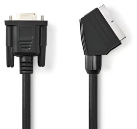 Nedis SCART - VGA kabel černý / Kabel / SCART (M) - VGA (F) / Poniklované konektory / 2 m / 480p (CVGL31550BK20)