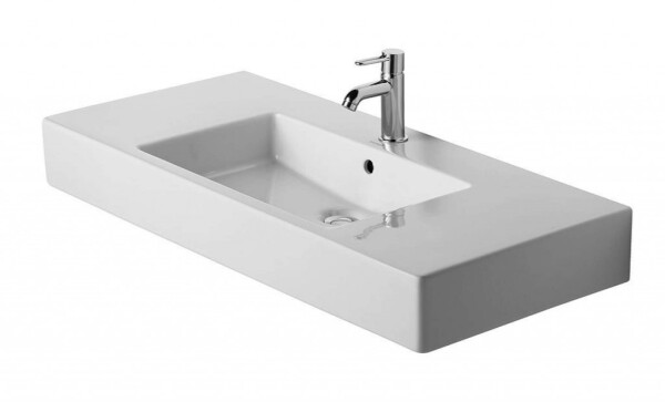 DURAVIT - Vero Umyvadlo 105x49 cm, s přepadem, s otvorem pro baterii, WonderGliss, bílá 03291000001