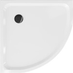 MEXEN/S - Flat sprchová vanička čtvrtkruhová slim 80 x 80, bílá + černý sifon 41108080B