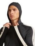 ICEBREAKER Mens 200 Oasis+ LS Half Zip Hood, Black/Jet Heather/Undyed/Cb velikost: M