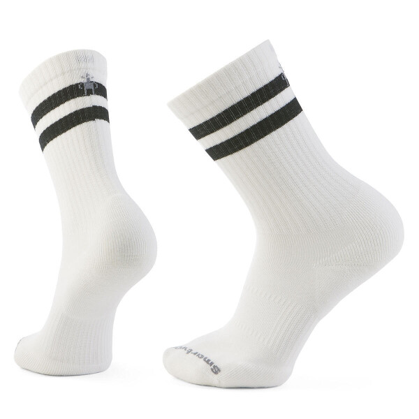Unisex merino městské ponožky SMARTWOOL Everyday Athletic Striped Crew Socks, White velikost: 38-41 (M)