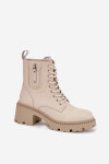 Kožené dámské kotníkové boty na klínu vyhřívané Vinceza 86418 béžové 38