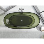 MEXEN - Pure olive volně stojící vana transparentna 170 x 80, korek chrom 58071708001