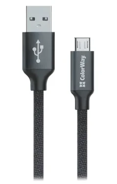Colorway černá / Datový kabel / USB-A - Micro USB / 2,1 A / 1 m (CW-CBUM002-BK)