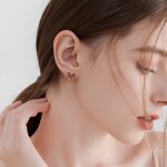 Náušnice Swarovski Elements Podzimní romance, Zlatá