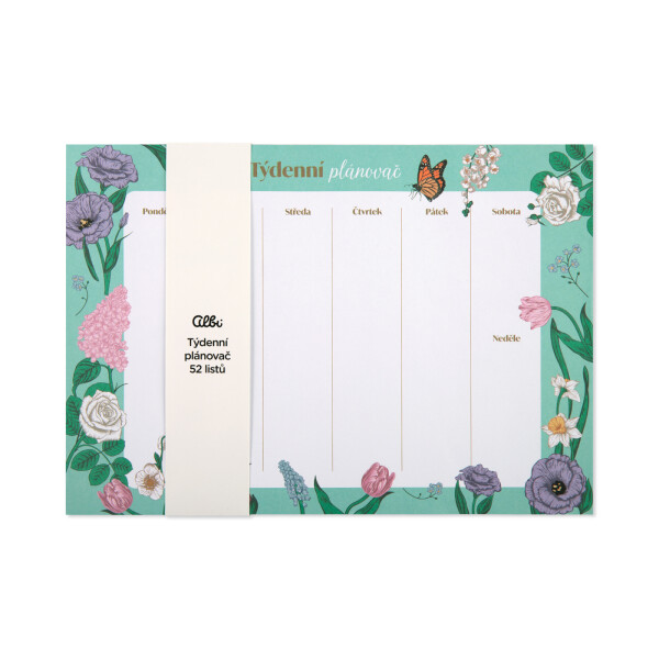 Týdenní plánovač - Zelené květiny - Albi