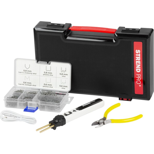 STREND PRO 2130064 AKU svářečka plastů, 2000mAh, USB nabíjení, kufr + sada spon