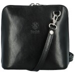 Luxusní dámská kožená crossbody kabelka Defra, černá