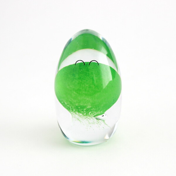 Studio Arhoj Skleněná figurka Crystal Blob Egg Green, zelená barva, sklo