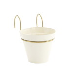 MADAM STOLTZ Závěsný obal na květiny Gold and Cream, krémová barva, kov