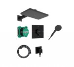 HANSGROHE - Raindance Alive Q Sprchový set s termostatem pod omítku, s tělesem, 21x34 cm, 3 proudy, matná černá 24620670