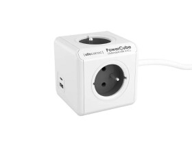 POWERCUBE Extended USB A+C FR Grey 1,5m - rozbaleno - prasklý obal